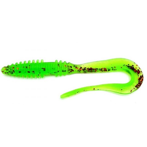 Силиконка для рыбы, Taipan Crazy Sweep, 2,5 дюйма, 12шт/уп, цвет №08 Green neon